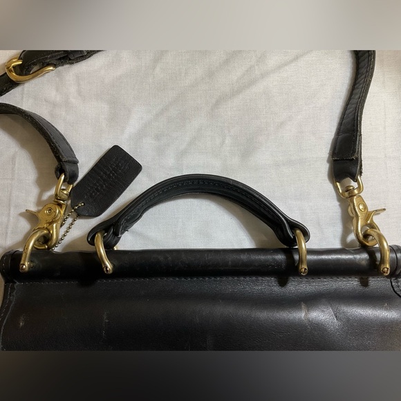 Coach Black Willis Vintage Leather Crossbody shoulder Bag with Detachable Strap - Picture 7 of 17